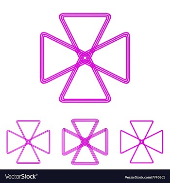 Magenta line loop logo design set vector image