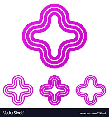 Magenta line plus logo design set vector image