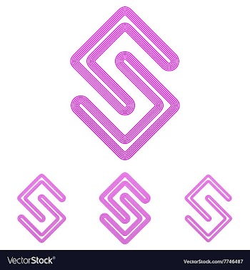 Magenta line research logo design set vector image