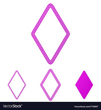 Magenta line rhombus logo design set vector image
