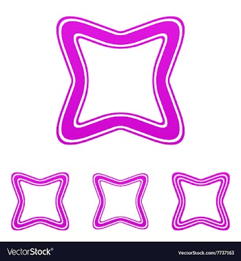 Magenta line square logo design set vector image