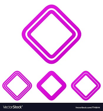 Magenta line square logo design set vector image