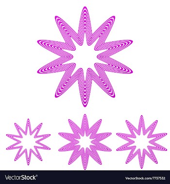 Magenta line star logo design set vector image