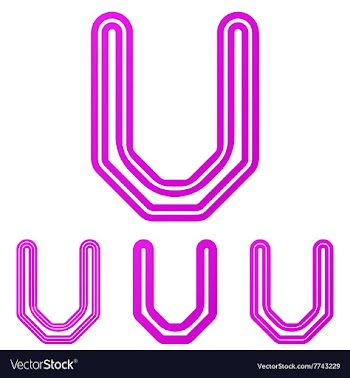 Magenta line u logo design set vector image
