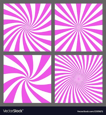 Magenta spiral and ray burst background set vector image
