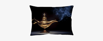 Magic Aladdin's Genie Lamp On Black With Smoke Pillow - Aladdin ...