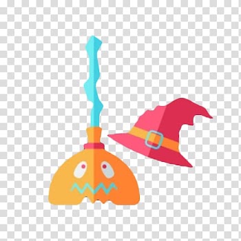 Magic , Cartoon magic broom and Magic Hat transparent background PNG clipart