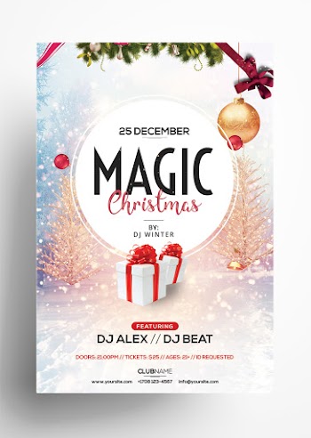 Magic Christmas – Free PSD Flyer Template