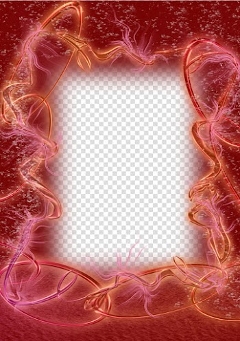 Magic Frame, red and yellow abstract painting transparent background PNG clipart