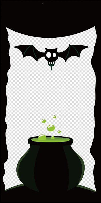 Magic Halloween, Halloween vertical side frame transparent background PNG clipart