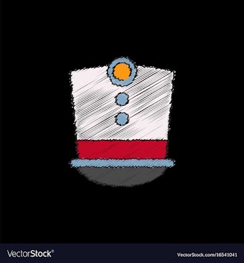Magic hat in hatching style vector image