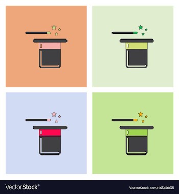 Magic hat with magic wand collection vector image