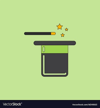 Magic hat with magic wand vector image