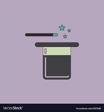Magic hat with magic wand vector image