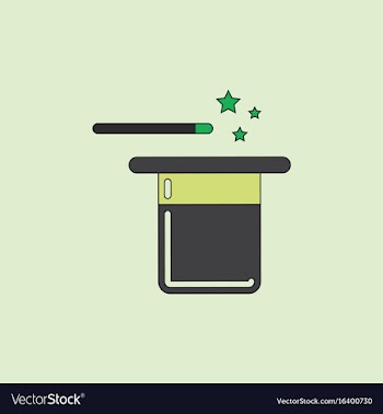 Magic hat with magic wand vector image