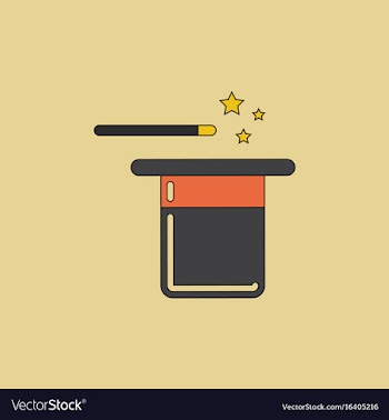 Magic hat with magic wand vector image