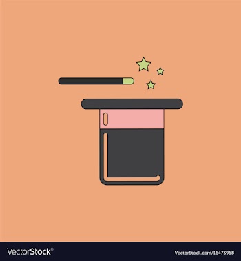 Magic hat with magic wand vector image