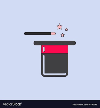 Magic hat with magic wand vector image