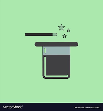 Magic hat with magic wand vector image
