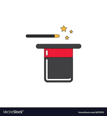 Magic hat with magic wand vector image