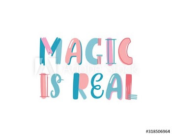Magic is real slogan hand drawn vector lettering