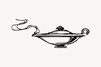 Magic lamp clipart, vintage illustration | Free Vector - rawpixel