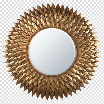 Magic Mirror Gold Light Sunburst, mirror transparent background PNG clipart