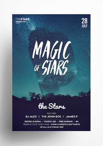 Magic Stars – Free PSD Flyer Template