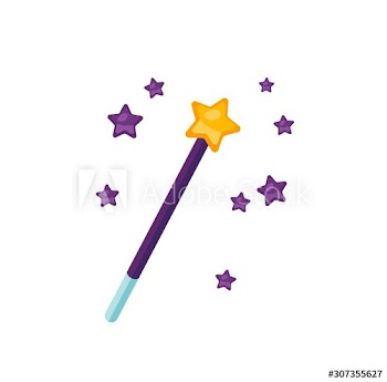 Magic wand flat vector illustration