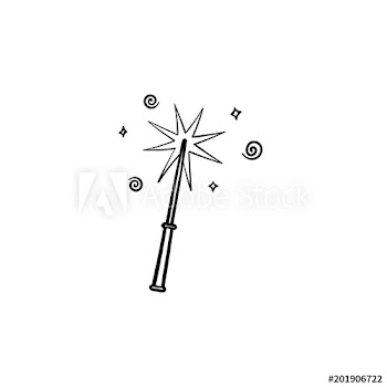 Magic wand hand drawn outline doodle icon