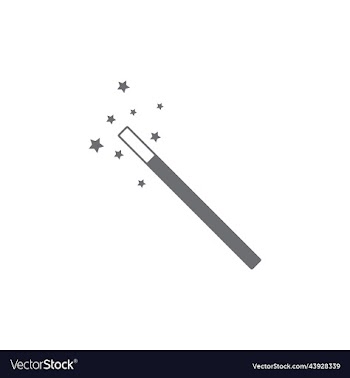 magic wand tool or stick with stars icon