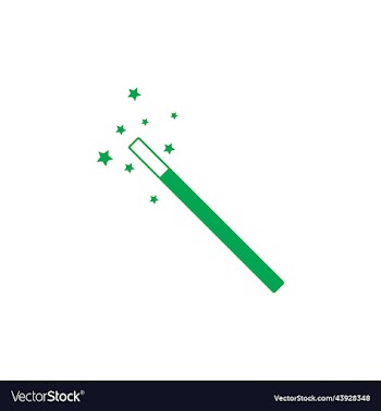 magic wand tool or stick with stars icon
