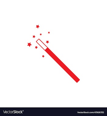 magic wand tool or stick with stars icon