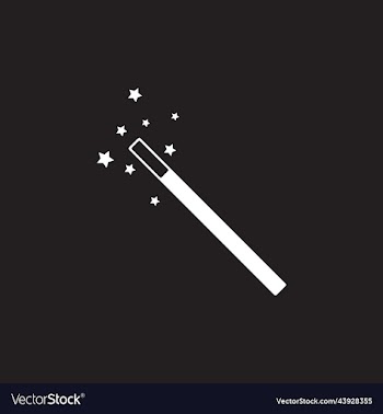 magic wand tool or stick with stars icon