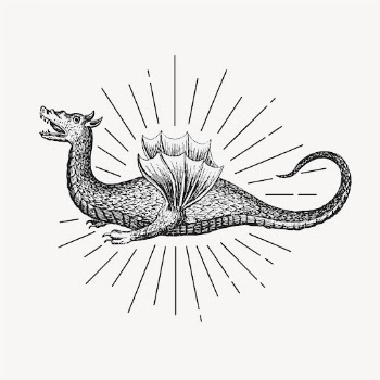 Magical dragon clipart, vintage mythical | Free Vector Illustration - rawpixel