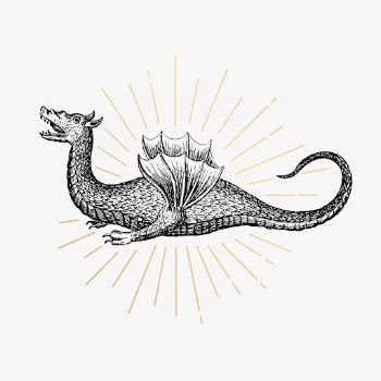 Magical dragon clipart, vintage mythical | Free Vector Illustration - rawpixel