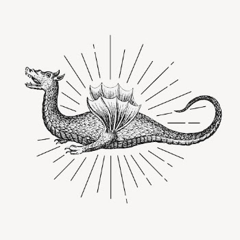 Magical dragon drawing, vintage mythical | Free PSD Illustration - rawpixel