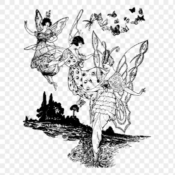 Magical fairies png clipart, vintage | Free PNG Illustration - rawpixel