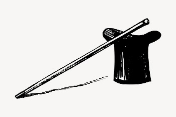 Magician's wand, top hat clipart, | Free Vector - rawpixel