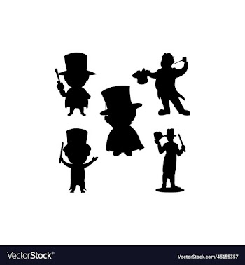 magician set silhouette icon logo