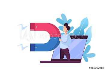 Magnet attract customer web banner concept