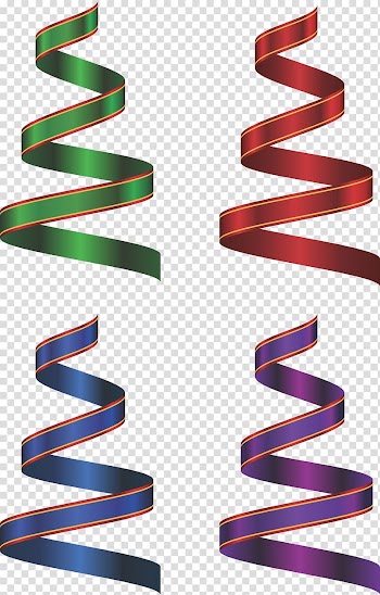 Magnetic tape Gift Ribbon, Four color band transparent background PNG clipart