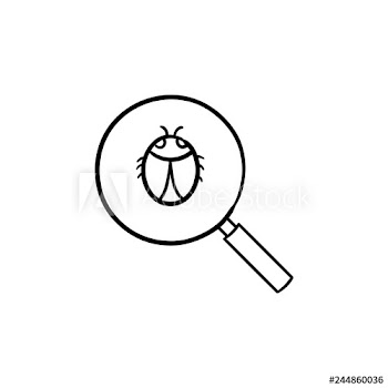 Magnifier over bug hand drawn outline doodle icon