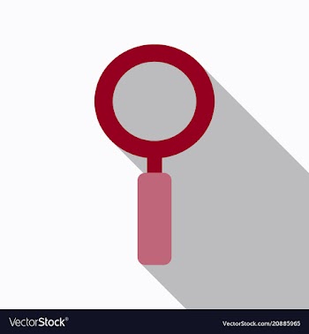 Magnifying glass icon flat style for search focus vector image