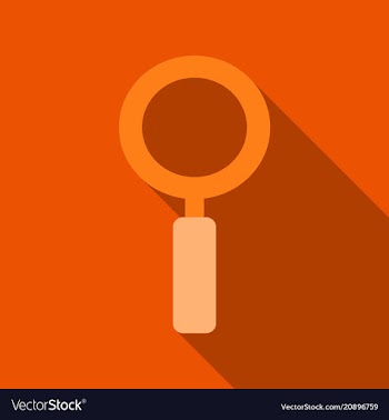 Magnifying glass icon flat style for search focus vector image