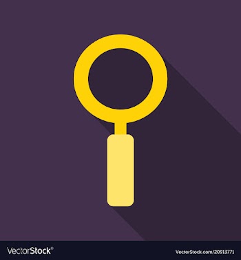 Magnifying glass icon flat style for search focus vector image