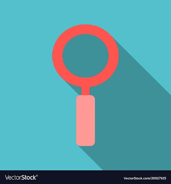Magnifying glass icon flat style for search focus vector image