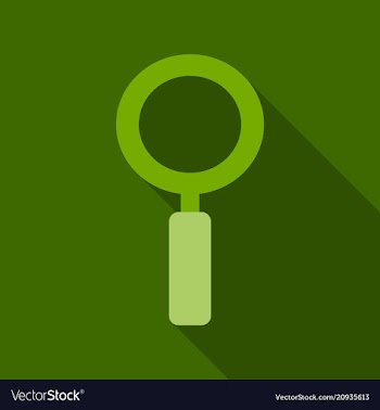 Magnifying glass icon flat style for search focus vector image