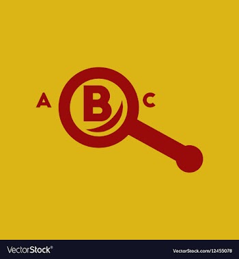 Magnifying glass letters vector image