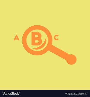 Magnifying glass letters vector image